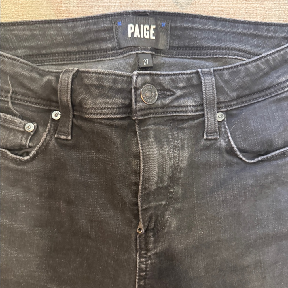 Paige Black Distressed Verdugo Ankle Women's Jeans - Picture 4 of 6